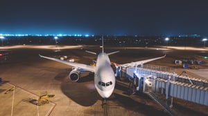 Plane loading at night