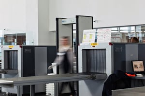 Person walking through airport security