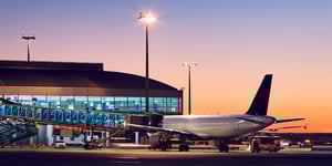 Airfield at sunset