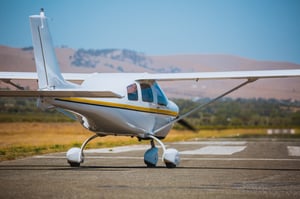 Light aircraft on takeoff