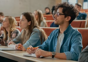 College students in a lecture hall